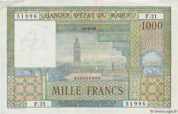 1000 Francs MAROKKO  1956 P.47 SS