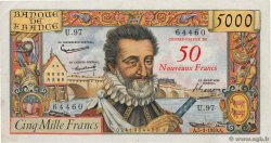 50 NF sur 5000 Francs HENRI IV FRANCIA  1959 F.54.02 MBC
