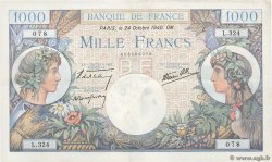 1000 Francs COMMERCE ET INDUSTRIE FRANCE  1940 F.39.01 VF+