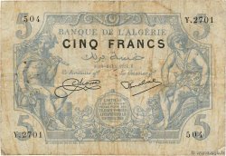 5 Francs ALGÉRIE  1924 P.071b B+