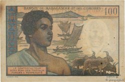 100 Francs - 20 Ariary MADAGASCAR  1961 P.052 BC+