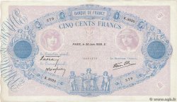 500 Francs BLEU ET ROSE modifié FRANCE  1938 F.31.17 VF
