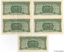 1000 Francs MARIANNE THOMAS DE LA RUE Consécutifs FRANCIA  1945 VF.13.02 SPL+