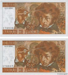 10 Francs BERLIOZ Consécutifs FRANCE  1978 F.63.23 UNC-
