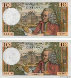 10 Francs VOLTAIRE Lot FRANCE  1973 F.62.63