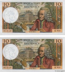 10 Francs VOLTAIRE Lot FRANCE  1973 F.62.64 AU