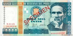 10000 Intis Spécimen PERú  1988 P.140s