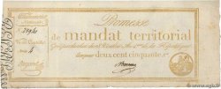 250 Francs avec série FRANKREICH  1796 Ass.61b