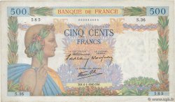 500 Francs LA PAIX FRANCE  1940 F.32.01