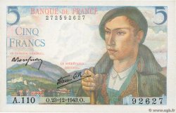 5 Francs BERGER FRANCE  1943 F.05.05