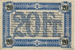 20 Francs FRANCE Regionalismus und verschiedenen Thiaucourt Et St Mihiel 1917 JP.54-105 VZ