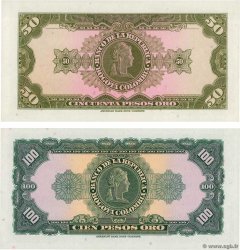 50 et 100 Pesos Oro Lot COLOMBIA  1967 P.402b et 403c UNC-