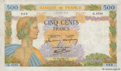 500 Francs LA PAIX FRANCIA  1942 F.32.29 q.BB