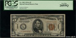 5 Dollars HAWAII  1934 P.38a BC
