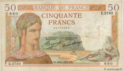 50 Francs CÉRÈS FRANKREICH  1935 F.17.15 fSS