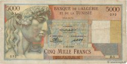 5000 Francs Petit numéro ALGERIA  1951 P.109a VG