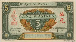 5 Piastres vert / marron INDOCHINE FRANÇAISE  1942 P.061 SUP