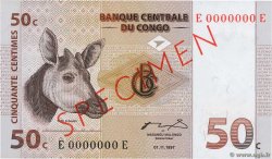 50 Centimes Spécimen REPUBBLICA DEMOCRATICA DEL CONGO  1997 P.084As FDC