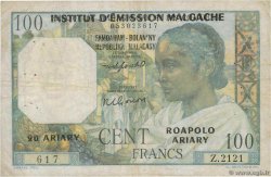 100 Francs - 20 Ariary MADAGASCAR  1961 P.052 B