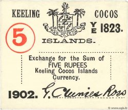 5 Rupee ÎLES KEELING COCOS  1902 PS.128 SUP à SPL