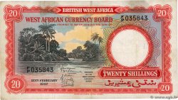 20 Shillings ÁFRICA OCCIDENTAL BRITÁNICA  1957 P.10a BC+