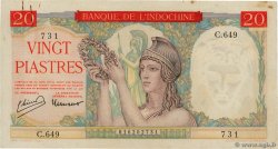 20 Piastres FRENCH INDOCHINA  1949 P.081a VF-