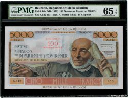 100 NF sur 5000 Francs Schoelcher ÎLE DE LA RÉUNION  1971 P.56b NEUF