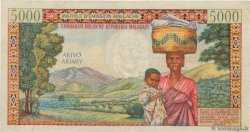 5000 Francs - 1000 Ariary MADAGASCAR  1966 P.060a BC