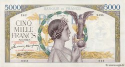 5000 Francs VICTOIRE Impression à plat FRANKREICH  1942 F.46.36 VZ+