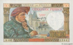 50 Francs JACQUES CŒUR FRANCE  1941 F.19.12 SPL