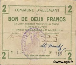 2 Francs FRANCE Regionalismus und verschiedenen  1915 JP.02-0020 SS