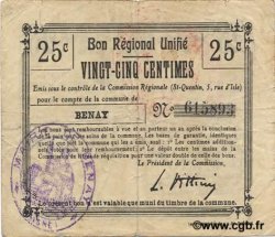 25 Centimes FRANCE Regionalismus und verschiedenen  1916 JP.02-0203.BRU S