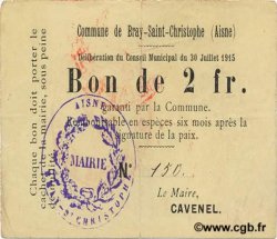 2 Francs FRANCE regionalism and various  1915 JP.02-0367 VF