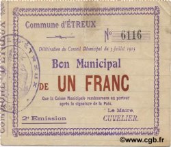 1 Franc FRANCE regionalism and various  1915 JP.02-0767 VF