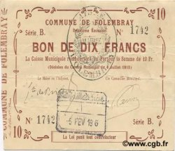 10 Francs FRANCE regionalismo y varios  1915 JP.02-0926 MBC