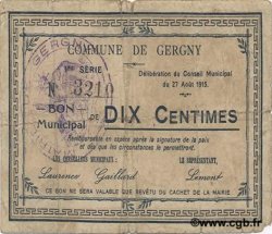 10 Centimes FRANCE Regionalismus und verschiedenen  1915 JP.02-1039 S