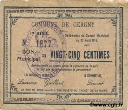 25 Centimes FRANCE Regionalismus und verschiedenen  1915 JP.02-1040 S