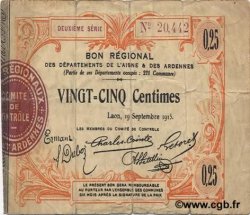 25 Centimes FRANCE Regionalismus und verschiedenen  1915 JP.02-1300 S