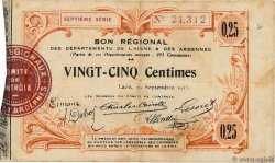 25 Centimes FRANCE regionalism and various Laon 1915 JP.02-1300 VF-