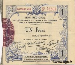 1 Franc FRANCE regionalismo e varie  1915 JP.02-1302 q.SPL