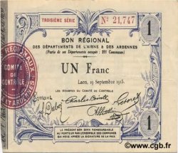 1 Franc FRANCE Regionalismus und verschiedenen  1915 JP.02-1302 VZ