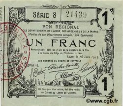 1 Franc FRANCE regionalism and various  1916 JP.02-1309 XF