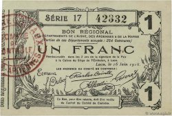 1 Franc FRANCE regionalism and miscellaneous Laon 1916 JP.02-1309 XF+