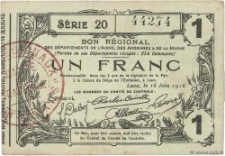 1 Franc FRANCE Regionalismus und verschiedenen  1916 JP.02-1309 fSS
