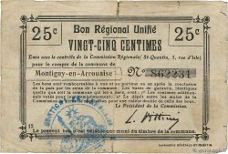 25 Centimes FRANCE regionalism and various Montigny-en-Arrouaise 1916 JP.02-1591.BRU VG