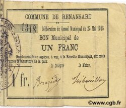 1 Franc FRANCE Regionalismus und verschiedenen  1915 JP.02-1919 SS