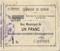 1 Franc FRANCE regionalism and various  1915 JP.02-2160 VF