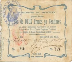 2,50 Francs FRANCE regionalism and miscellaneous  1915 JP.02-2183 VF