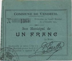1 Franc FRANCE regionalism and various  1914 JP.02-2363 XF