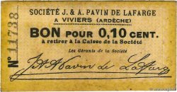 10 Centimes FRANCE Regionalismus und verschiedenen Viviers 1914 JP.07-07 VZ